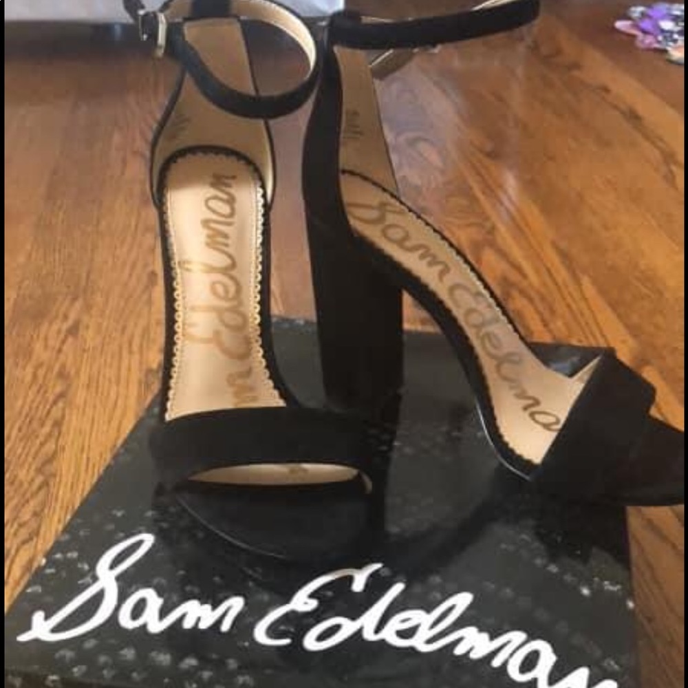 NBW black suede Sam Edelman Yaro heels